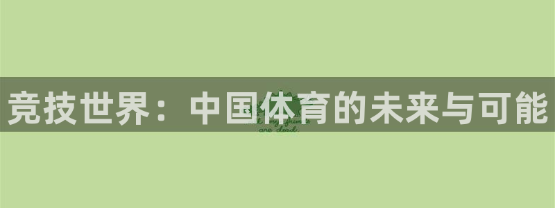 JJB竞技宝官方正版app娱乐网站：竞技世界：中国体